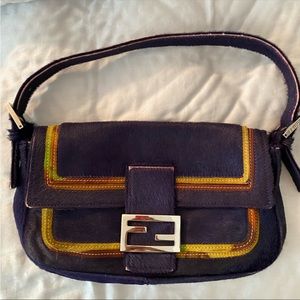 USED Vintage Purple Fur Fendi Baguette